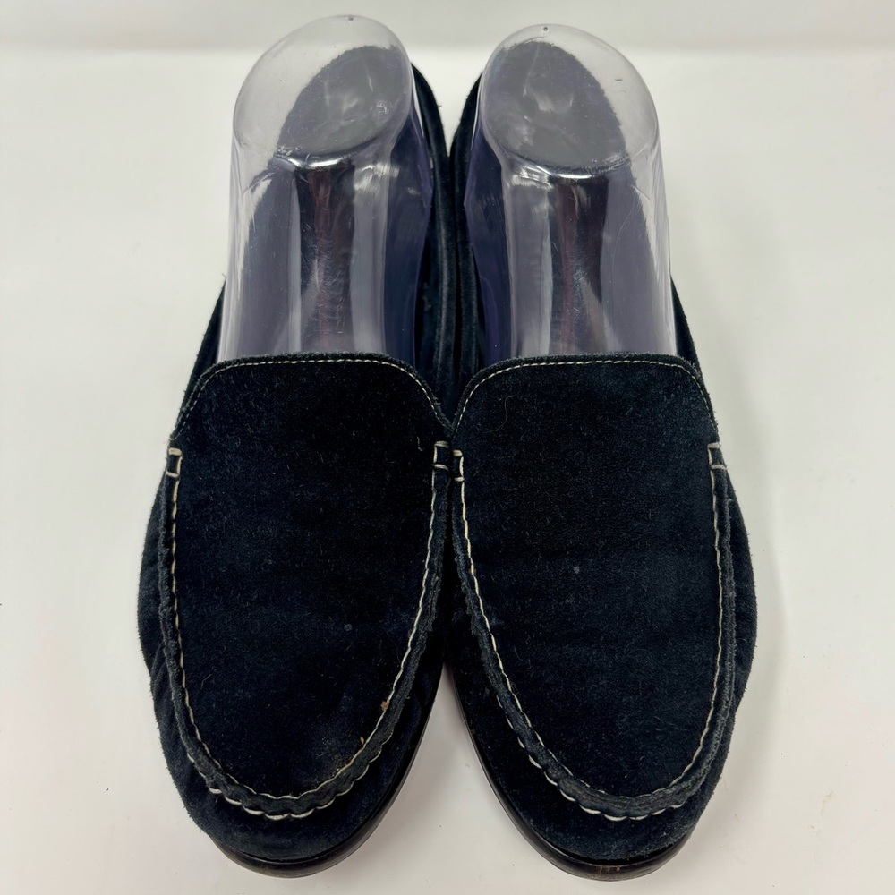 Cole Haan Women's 8B Black Suede Leather Loafers Slip-On Flats Casual Shoes